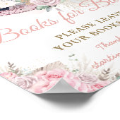 Pampas Pink Floral Rocking Horoks for Baby Poster (Ecke)