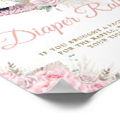 Pampas Pink Rocking Horse Diaper Raffel Poster (Ecke)