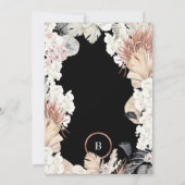 Pampas Premium | Monogramm Goldfolie | Black Onyx Einladung (Rückseite)