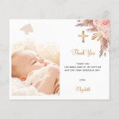 Pampas rosa Foto Haushalt danke Karte (Vorderseite)