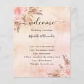 Pampas Rose Blumenzwiebelfest Tischnummer (Vorderseite)