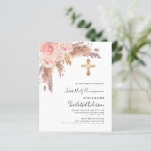 Pampas Rose Goldhaushalt erste Einladung (Stehend Vorderseite)