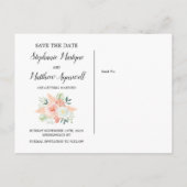 Pampas Rose Grüne Hochzeit speichern das Datum Ankündigungspostkarte (Rückseite)