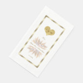 Pampas-Rose Monogramm-Hochzeit Serviette (Ecke)