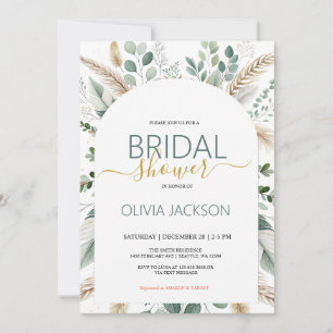 Pampas Rustic Boho Bridal Dusche Einladung