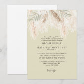Pampas Soft Yellow Simple Wedding Einladung (Vorne/Hinten)