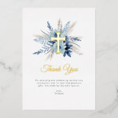 Pampas staubblaues Blumenkreuz Dankeschön Karte (Vorderseite)