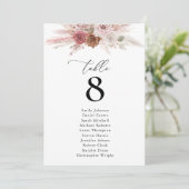 Pampas staubige rosa Tischnummer (Stehend Vorderseite)