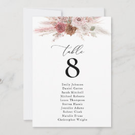 Pampas staubige rosa Tischnummer