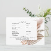 Pampas Swash Weißes Detail Einladung (Stehend Vorderseite)