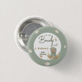 Pampas Teddy Bear Green Baby Dusche Gefallen Button (Vorne & Hinten)