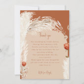 Pampas Terracotta Brautparty Vielen Dank Dankeskarte (Vorderseite)