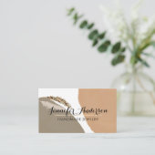 Pampas Terracotta Sand Abstrakt handgefertigte Sch Visitenkarte (Stehend Vorderseite)