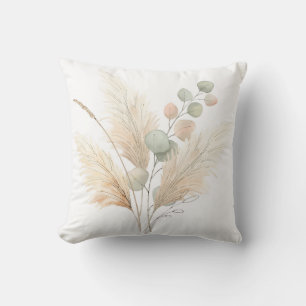 Pampas- und Eukalyptus-Boho-Minimalist-Botanik-Mus Kissen