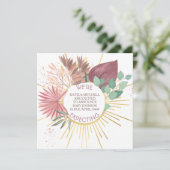 Pampas und Eukalyptus Neutrale Boho Schwangerschaf Ankündigung (Stehend Vorderseite)