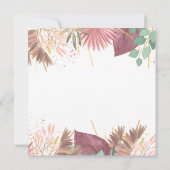 Pampas und Eukalyptus Neutrale Boho Schwangerschaf Ankündigung (Rückseite)