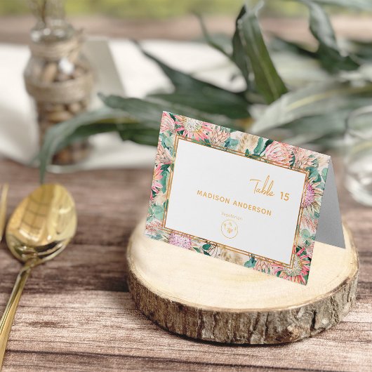 Pampas Vegetarian Meal Choice Guest Name Card Tischnummer