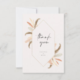 Pampas Vielen Dank Card Gold Crystal Wedding C100 Dankeskarte