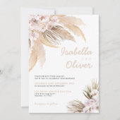 Pampas Wedding Einladung boho beige (Vorderseite)