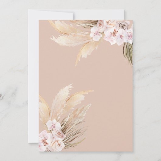 Pampas Wedding Einladung boho beige (Rückseite)