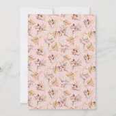 Pampasflöten weihen Rose Gold Pink Luxus Einladung (Rückseite)