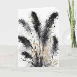Pampasgras - Aquarellblumen Karte