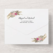 Pampasgras, Blätter aus Palmen All In One Einladung (Rückseite)