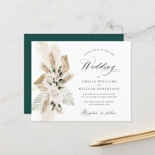 Pampasgras Blume Hochzeit (Vorderseite/Rückseite Beispiel)