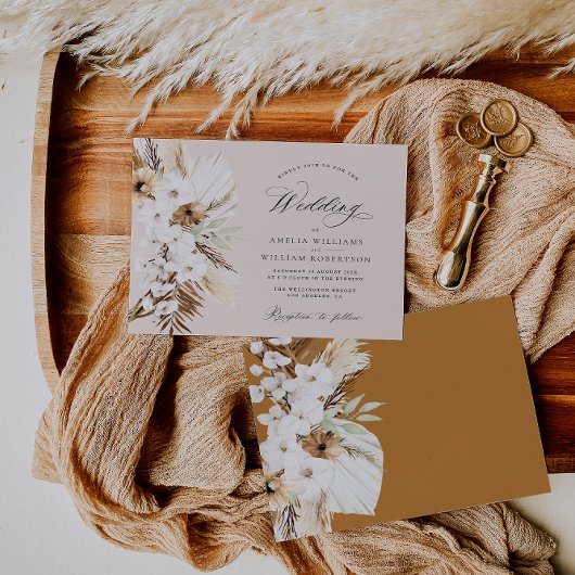 Pampasgras Blume Terrakotta Hochzeit