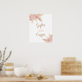 Pampasgras Boho Chic Brautgeschenke und Karten Sch Poster (Küche)