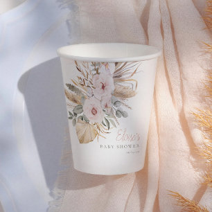 Pampasgras Boho Moderne Mädchen Babyparty Pappbecher