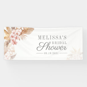 Pampasgras Boho Terrakotta Florale Brautparty Banner