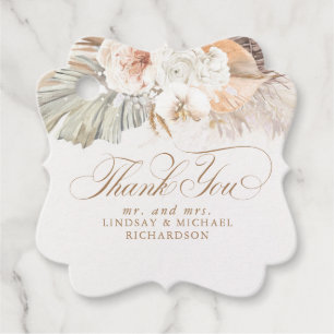 Pampasgras Floral Boho Danke Geschenkanhänger