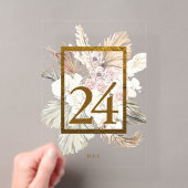 Pampasgras Gold Boho Acryl Tischnummer (Insitu (Handheld))