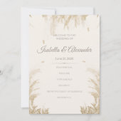 Pampasgras Hochzeitsprogramm Einladung (Vorderseite)