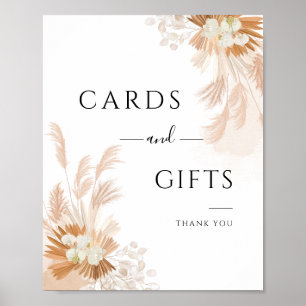 Pampasgras-Karten und Geschenke Hochzeitsschild Poster