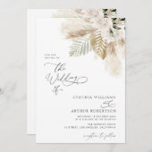 Pampasgras, modern bohagelgrün einladung (Vorne/Hinten)