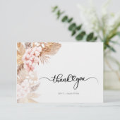 Pampasgras Pink Blumenzehen Dankeskarte (Stehend Vorderseite)