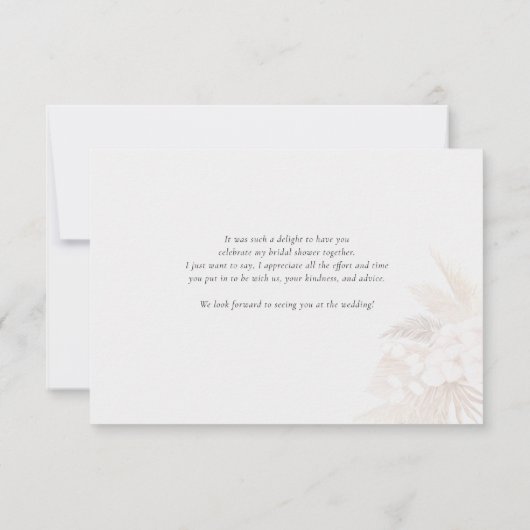 Pampasgras Pink Blumenzehen Dankeskarte (Rückseite)