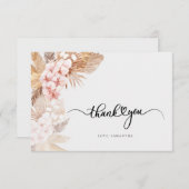 Pampasgras Pink Blumenzehen Dankeskarte (Vorne/Hinten)