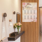 Pampasgras Rosa Blumenmuster Sitzkarte Poster