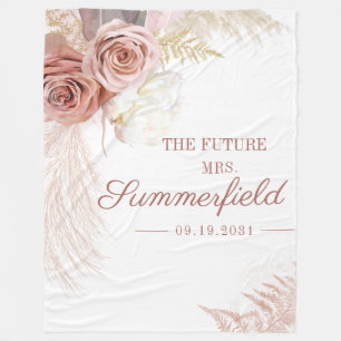 Pampasgras-Tan-Bridal-Shower Fleecedecke