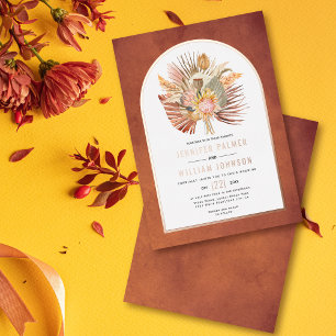 Pampasgras Terracotta Hochzeitsgold Rose Folieneinladung