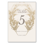 Pampasgras Tischkarte Tischnummer (Vorderseite)