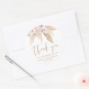 Pampasgras tropische Blätter Baby Shower Stickers