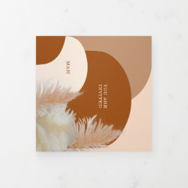 Pampasgras und Bögen Hochzeitssorgen Dunkle Tri-F Dreifach Gefaltete Einladung