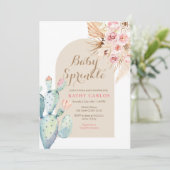 Pampasgras und Boho Baby Sprinkle Einladung (Stehend Vorderseite)