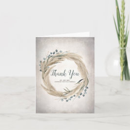 Pampasgras-und -grün-Hochzeit danken Ihnen Dankeskarte