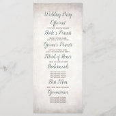 Pampasgras- und Grünzeug-Boho-Hochzeitsprogramme Programm (Rückseite)