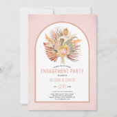 Pampasgras und Palmweich-rosa-Anhänger Einladung (Vorderseite)